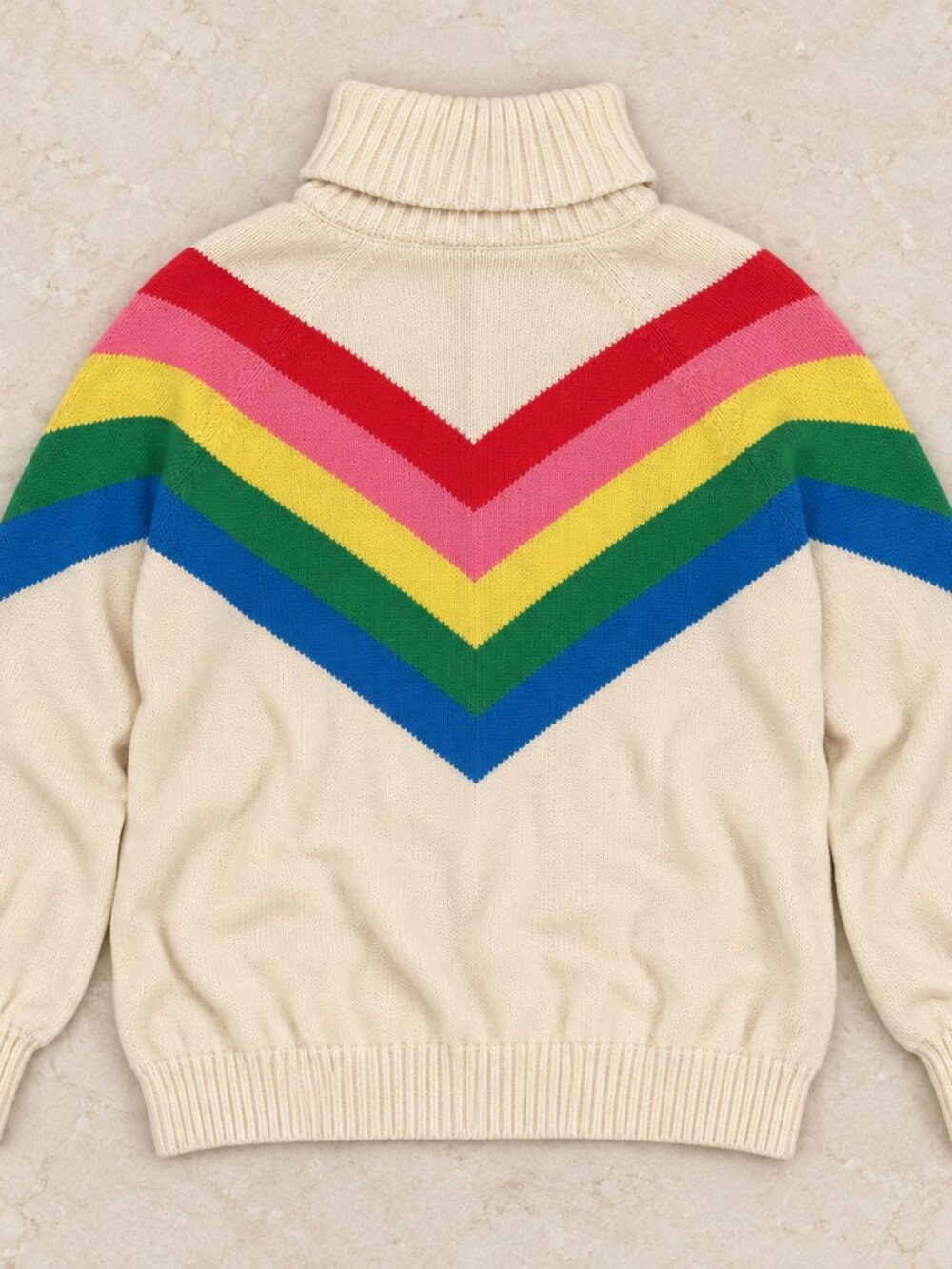 Show Me Your Mumu Weston Rainbow Chevron Half-Zip Sweater Oversized M - Picture 3 of 3